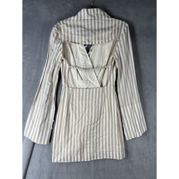 New Nanushka Esma Striped Mini Wrap Dress Size Small - Picture 4 of 7